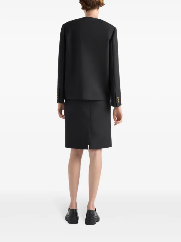 Prada single-breasted Tricotine Jacket | Black | FARFETCH NZ