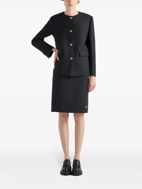 【プラダ・PRADA】Single-breasted tricotine jacket Prada Single Breasted Tricotine Jacket | Saks Fifth Avenue