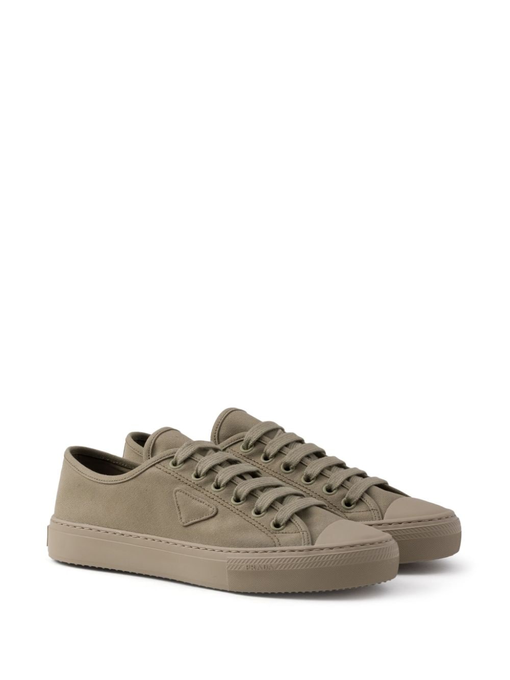 Prada triangle-logo hemp sneakers - Beige