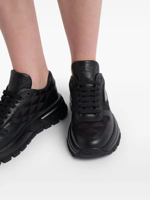 Prada PRAX 01 Re Nylon And Leather Sneakers Black FARFETCH AU