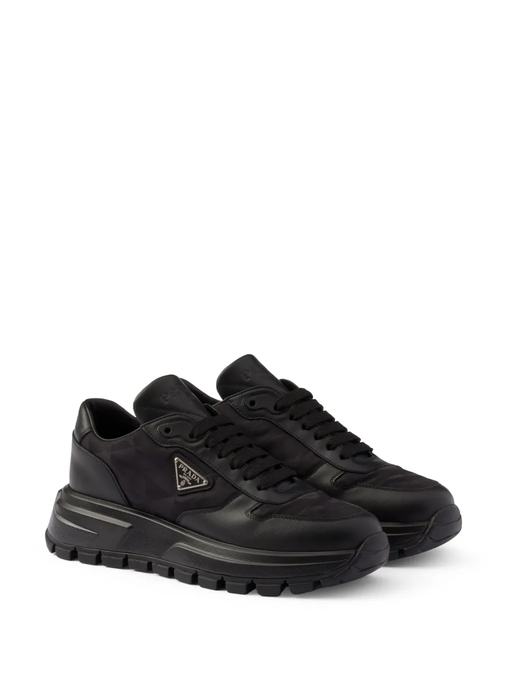 Prada PRAX 01 Re-Nylon and leather sneakers Black