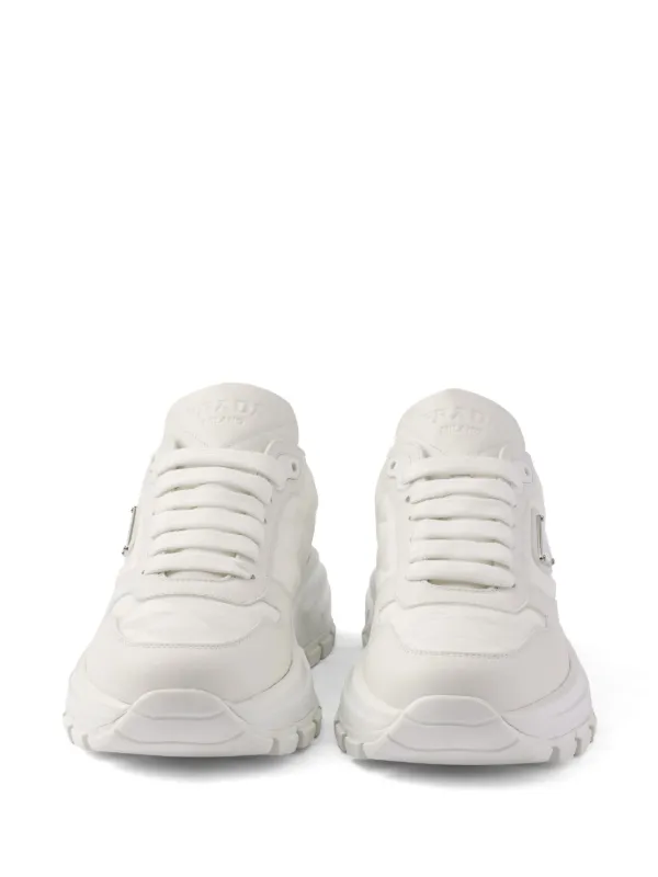 Prada PRAX 01 Re-Nylon And Leather Sneakers | White