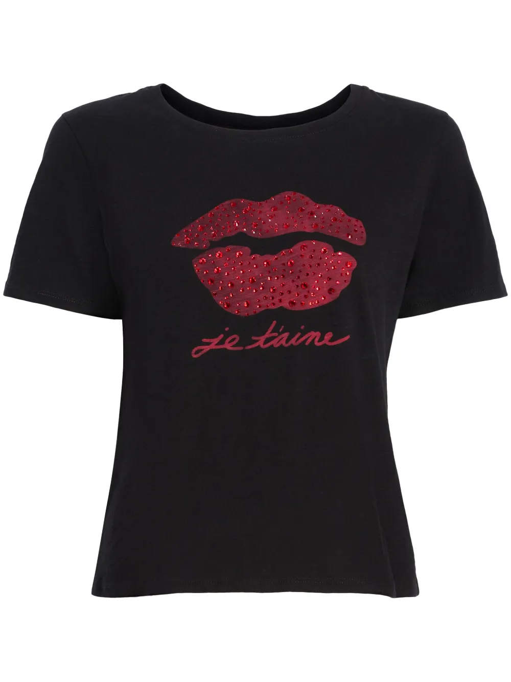 Cinq A Sept Kisses Je T'Aime T-shirt Zwart