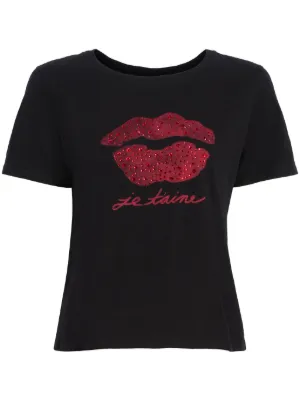 Cinq A Sept Love Letter Heart T-shirt | Black | FARFETCH