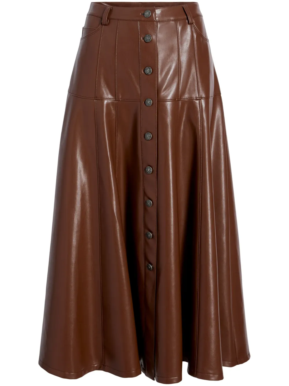 Shop Cinq À Sept Veena Midi Skirt In Brown