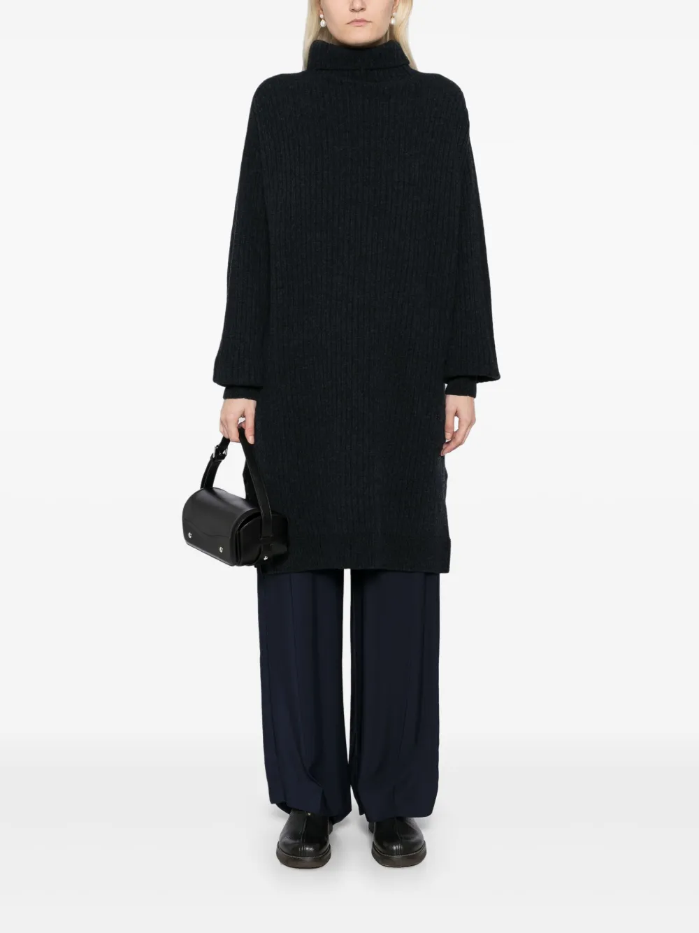 LEMAIRE Maxi-jurk met hoge hals - Blauw