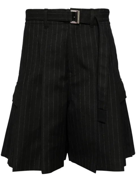 sacai belted shorts