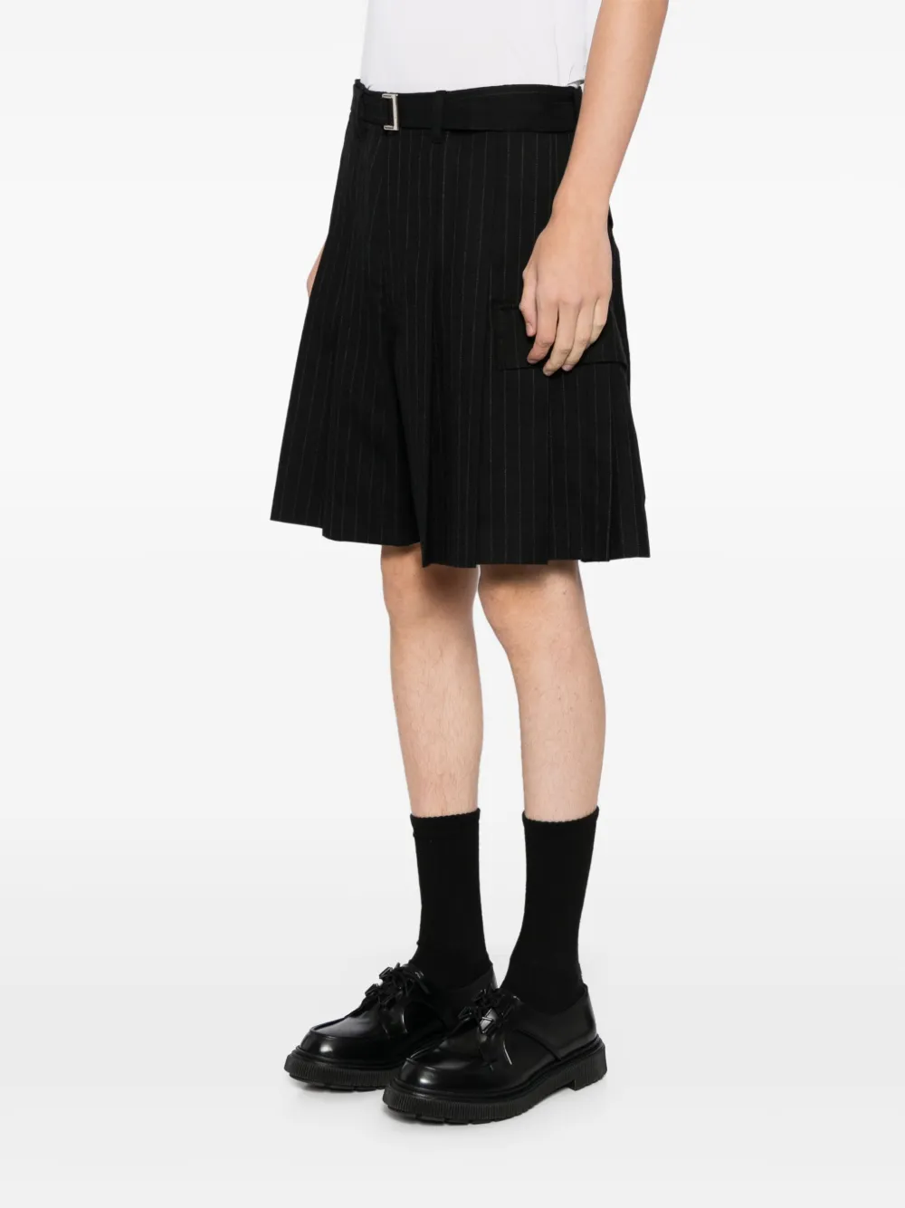 sacai Shorts met ceintuur Zwart