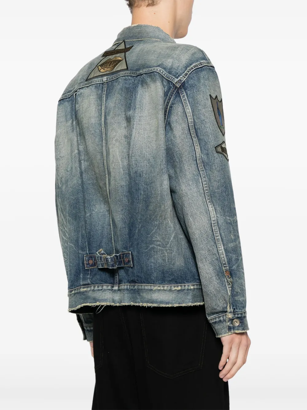 sacai Jack verfraaid met patch Blauw