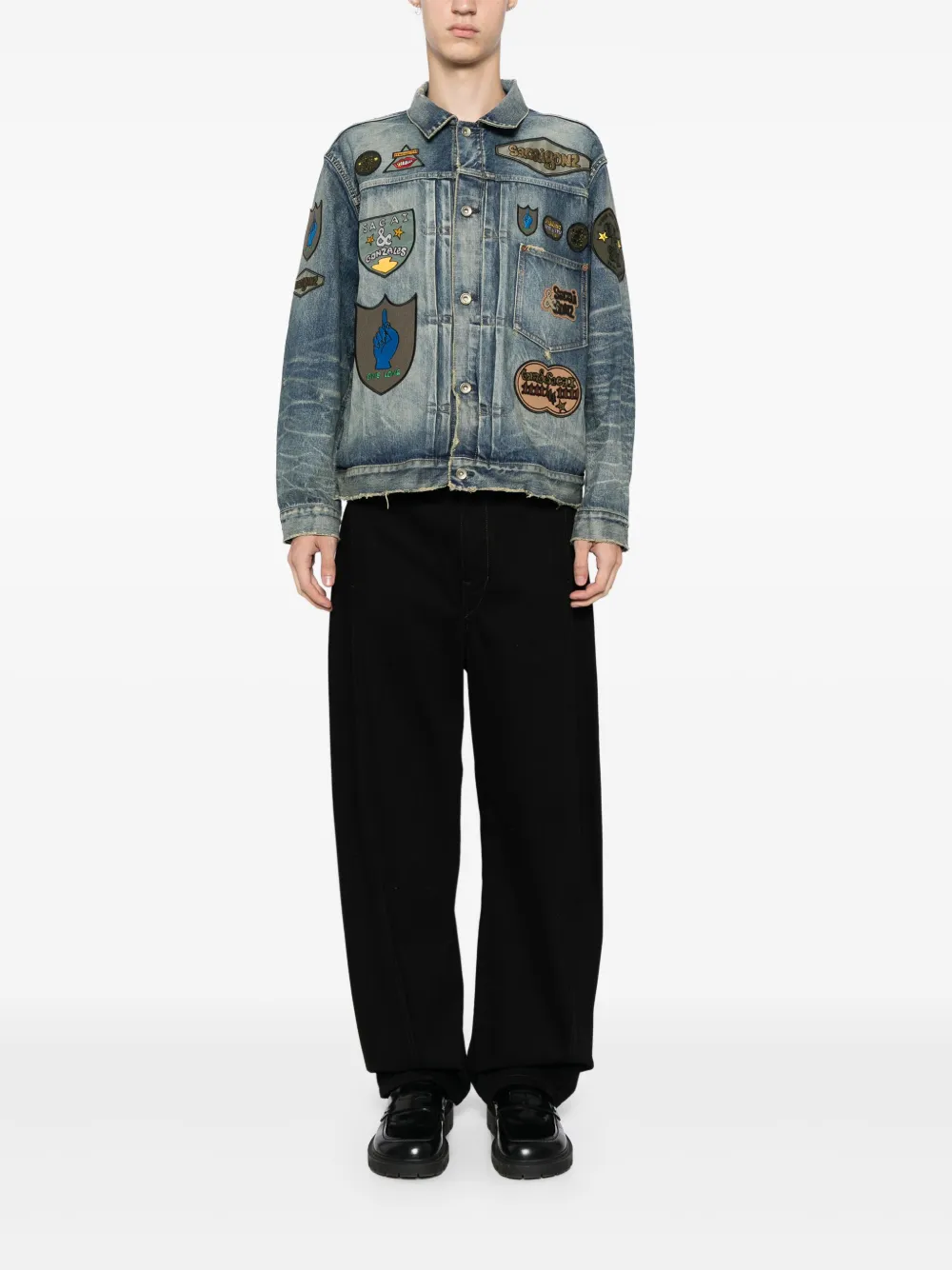 sacai Jaqueta jeans com aplicação de patch | Jaqueta jeans | Image 2