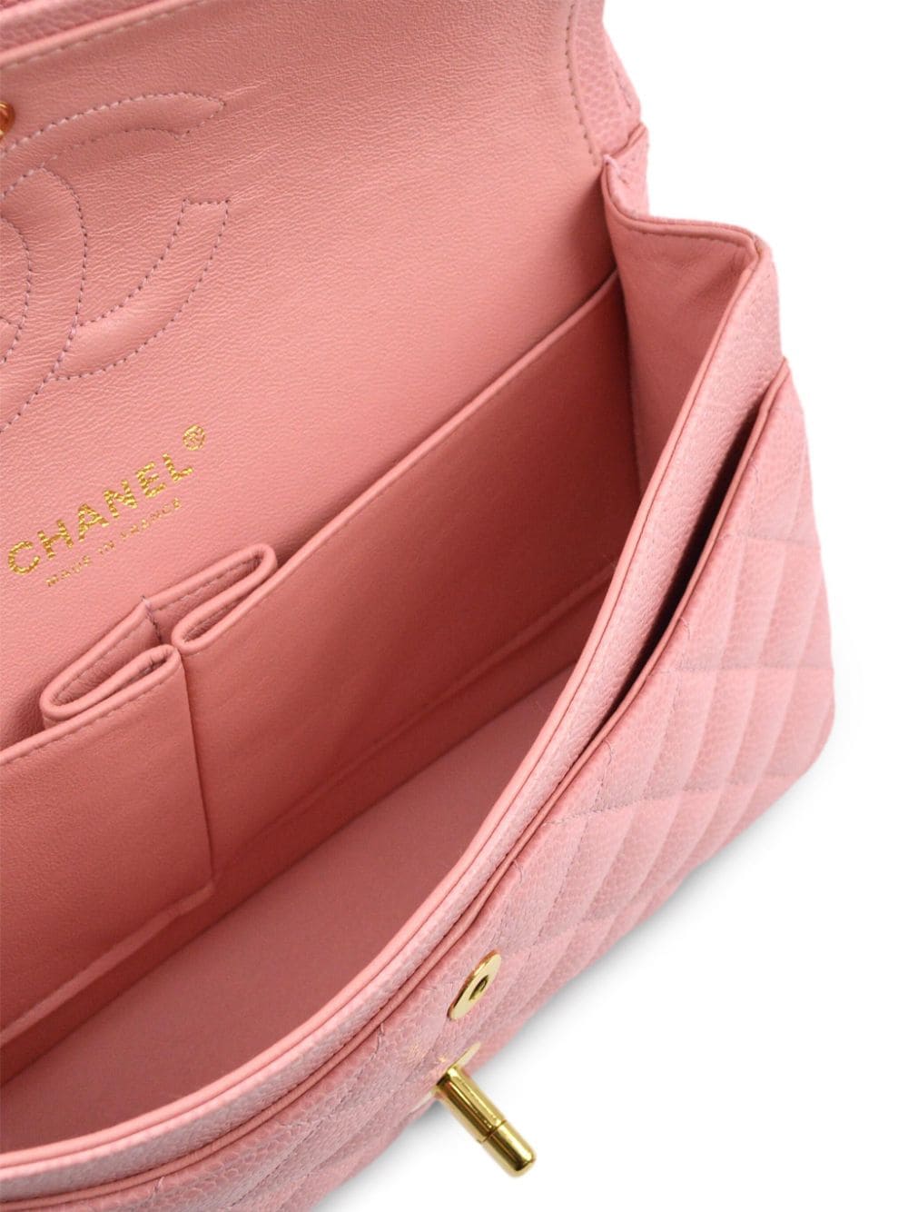 Pre-owned Chanel Double Flap 中号单肩包（2005年典藏款） In Pink