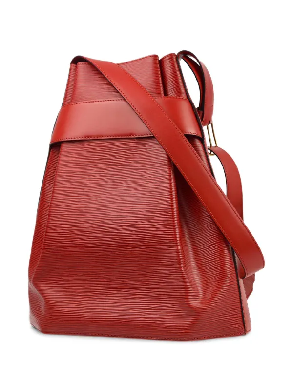 Louis vuitton red bucket bag sale