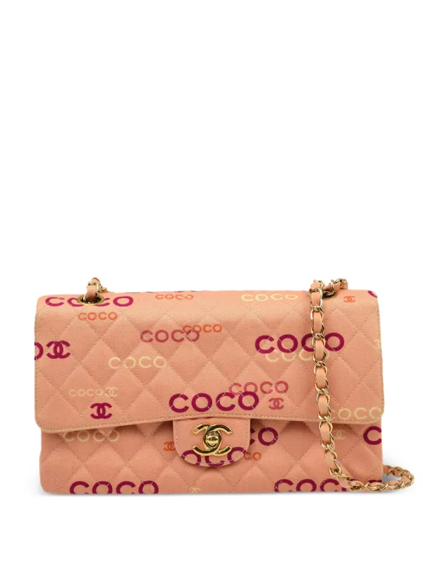 Chanel Pre-owned 2002 Medium Double Flap Shoulder Bag in Pink