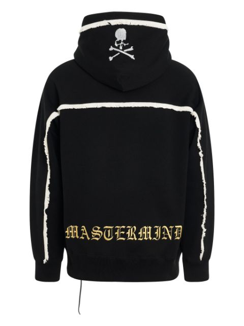 embroidered fringed hoodie