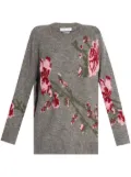 Blumarine floral-embroidered jumper - Grey