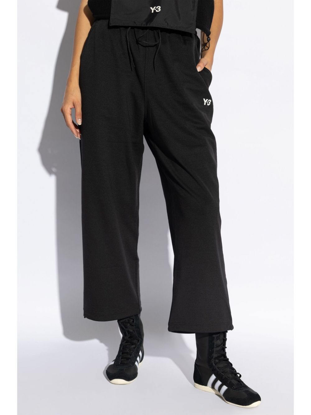 Shop Y-3 Logo-print Track Pants In Black