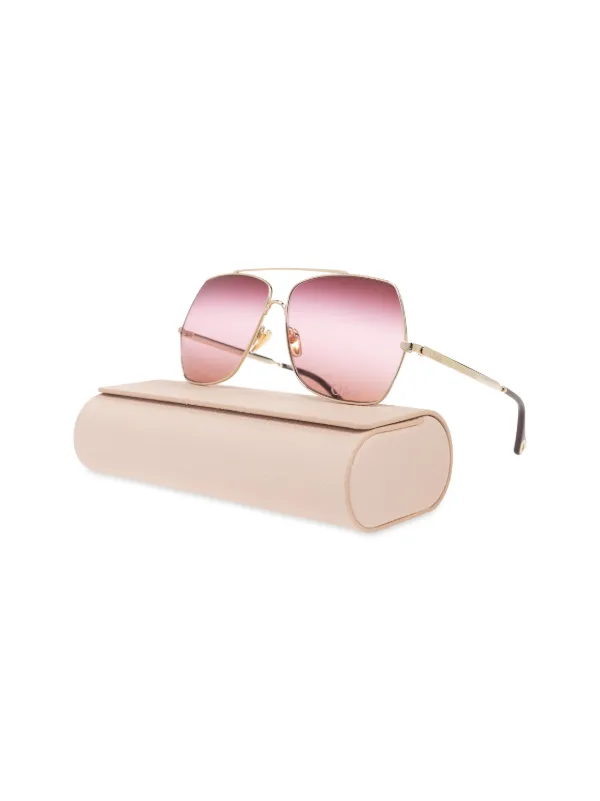 サングラス Chloe Aly Pink Sunglasses Chloé Aly Sunglasses in Gold light pink/brown | Chloé CA