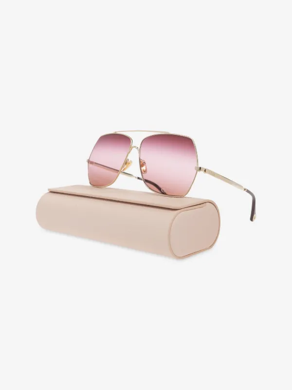 Chloe Layha Gold Tone & Pink Gradient UV Bohemian Casual Neutral Sunglasses Chloe | Accessories | Nwb Chloe Sunglasses | Poshmark main image 4