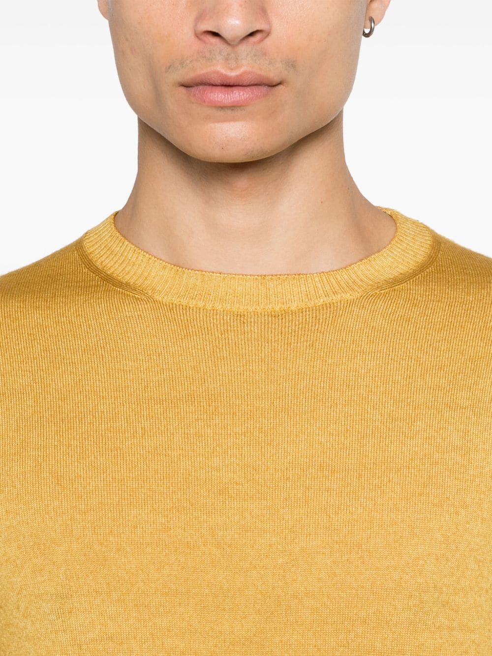 Shop Malo Virgin-wool Sweater In Yellow