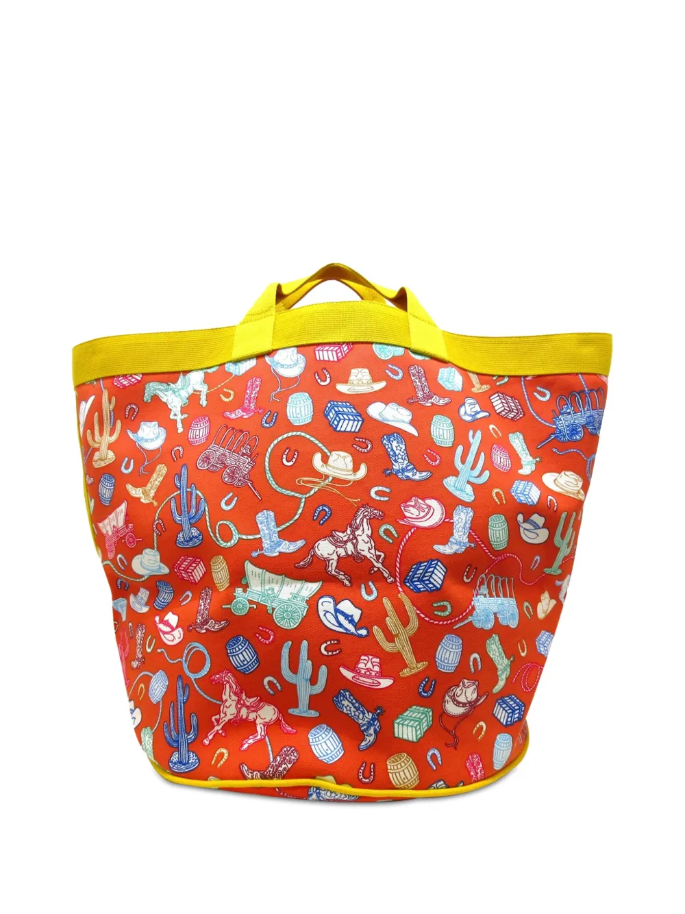 Preowned Hermes 2023 Canvas Western And Company Toy Basket Bucket Bag