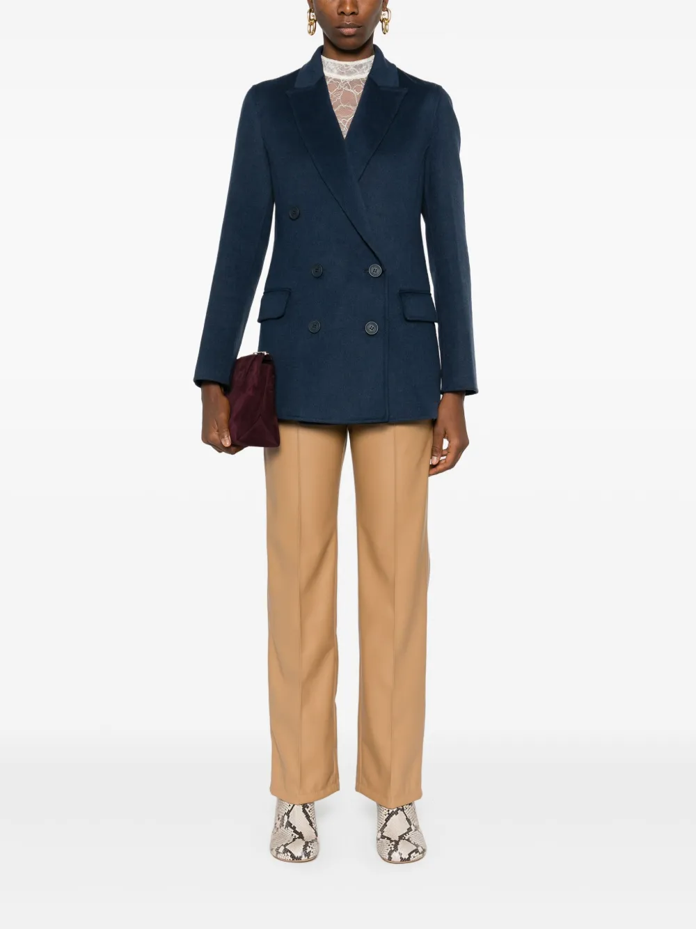 TWINSET Blazer met dubbele rij knopen Blauw