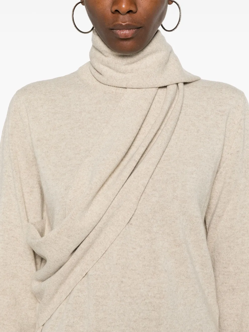 MM6 Maison Margiela Trui met sjaal Beige