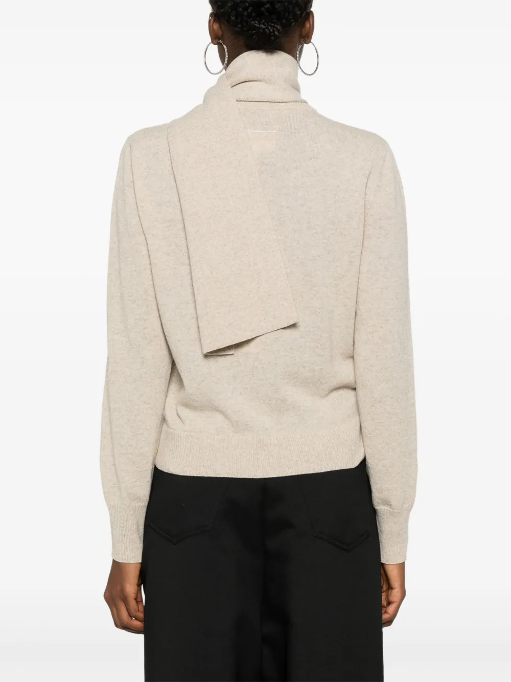 MM6 Maison Margiela Trui met sjaal Beige