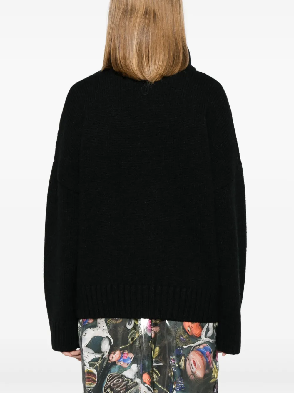 Cheap JW Anderson high-neck leather-pocket sweater Women