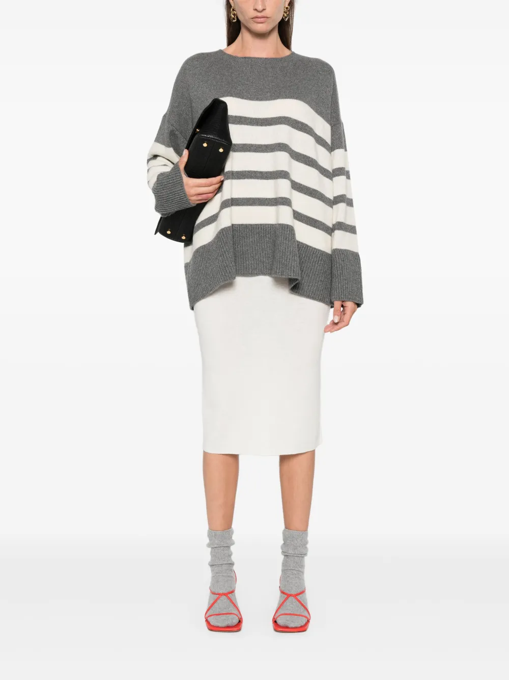 Semicouture Wollen midi-rok - Wit