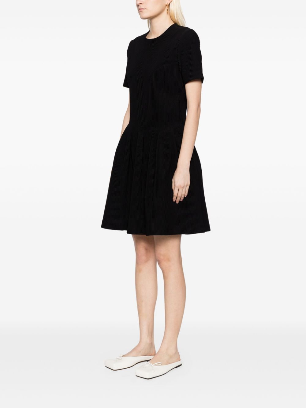 Shop Cfcl Hypha Short-sleeved Dress In Black