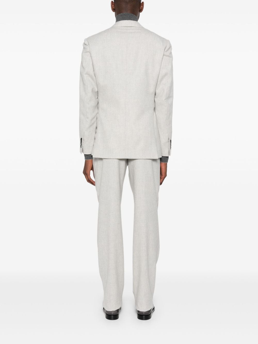 Shop Lardini Logo-brooch Suit In Neutrals