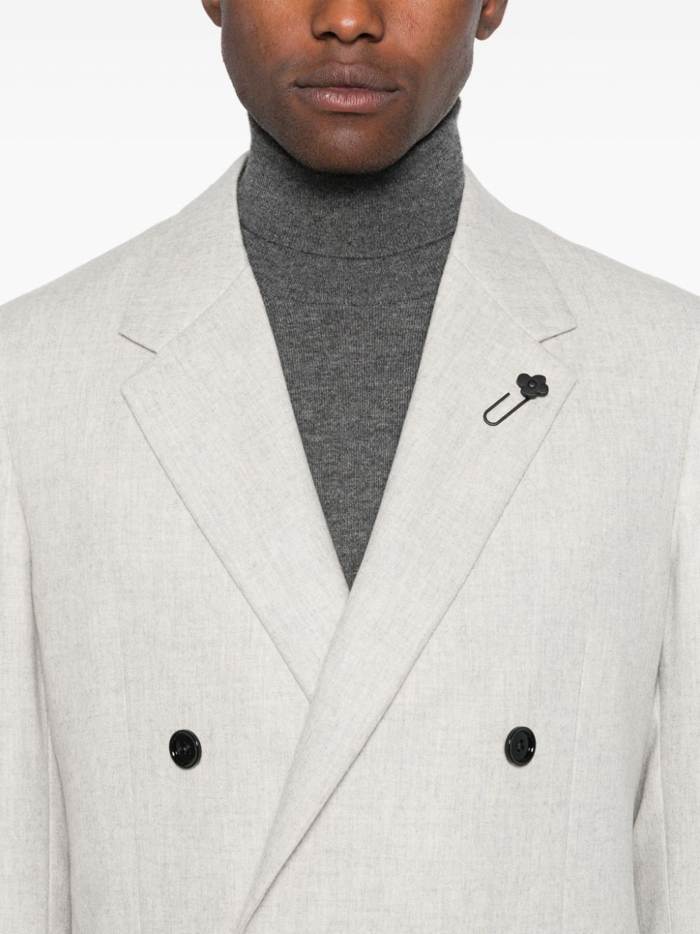 Shop Lardini Logo-brooch Suit In Neutrals