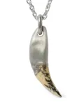 Parts of Four 18K yellow gold and sterling silver Leopard Tooth Necklace Ghost