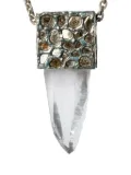 Parts of Four Talisman Cuboid pendant necklace - Gold