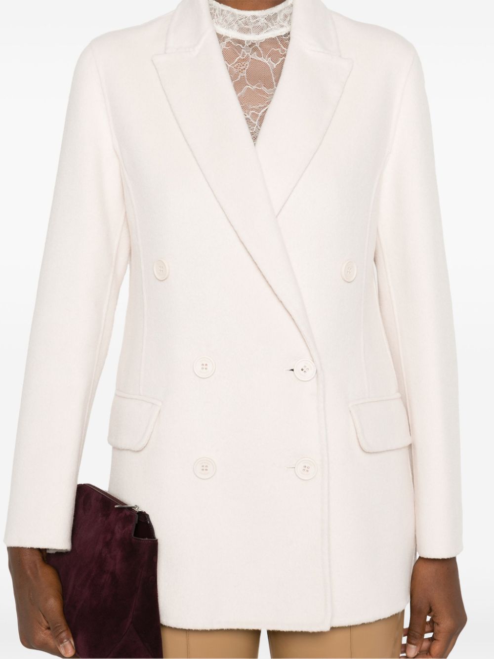 Shop Twinset Double-breasted Blazer In Pink