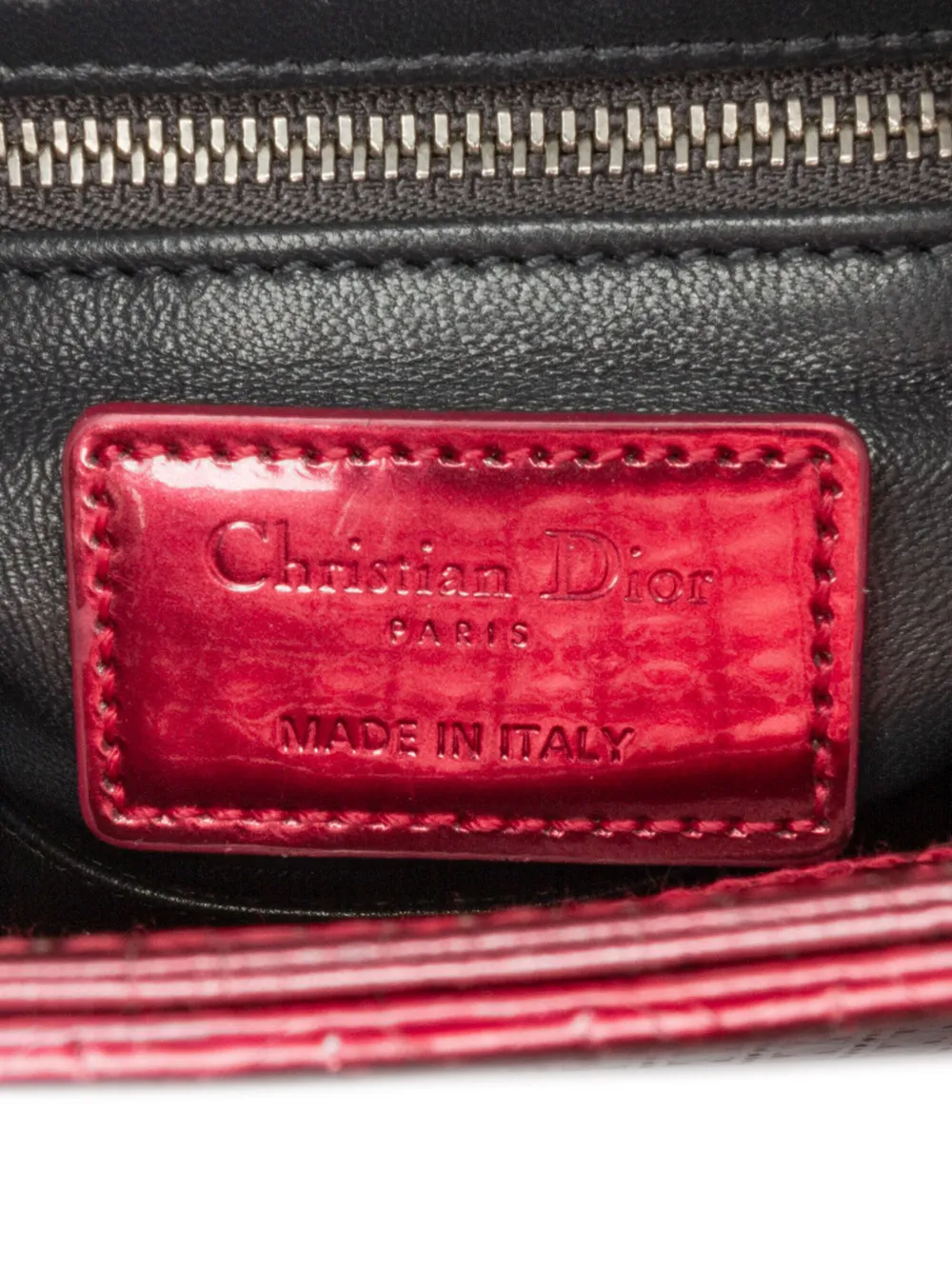 Pre-owned Dior 2016 Mini Patent Microcannage Lady Satchel In Pink