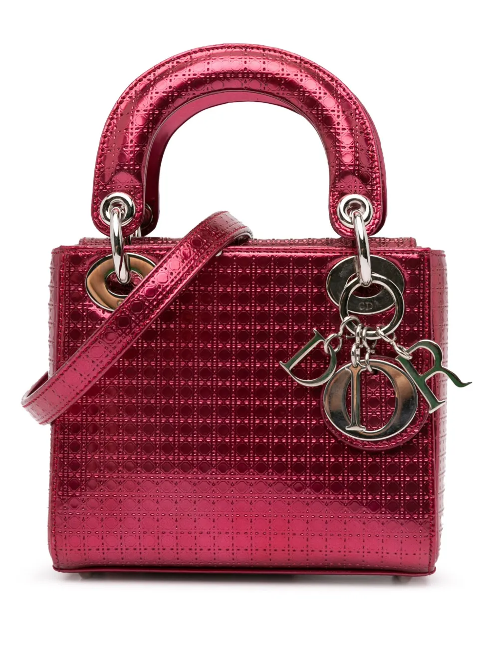 Christian Dior Pre-Owned 2016 レディ ディオール マイクロカナージュ サッチェルバッグ ミニ - ピンク Christian Dior Pre-Owned 2016 レディ ディオール マイクロカナージュ サッチェルバッグ ミニ - ピンク