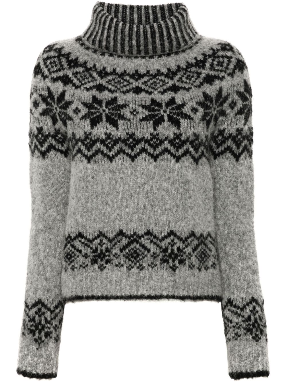 Semicouture fair isle intarsia-knit sweater - Grey