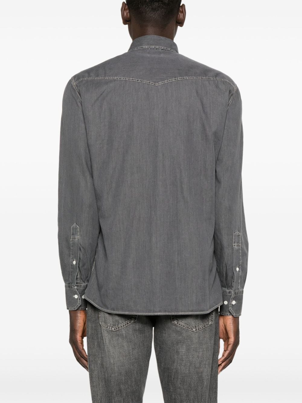 Shop Brunello Cucinelli Cotton Shirt In Grey