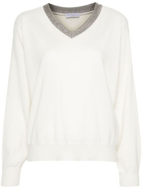 Brunello Cucinelli long-sleeve V-neck sweater Women