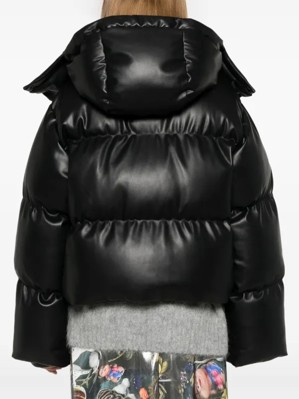 Stella McCartney faux-leather Puffer Jacket | Black | FARFETCH