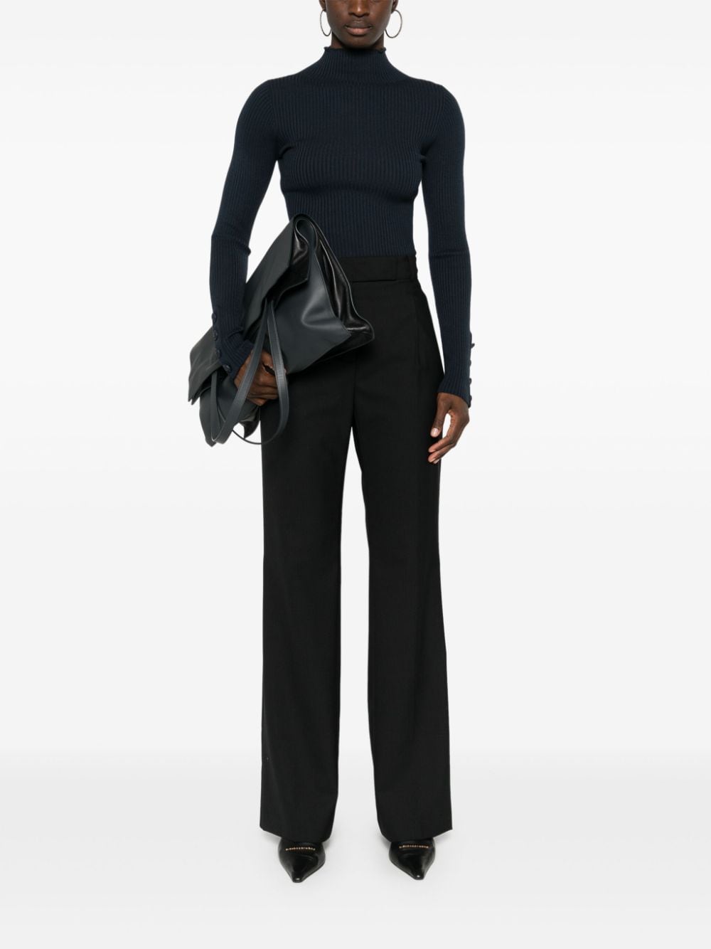 Shop Semicouture Pleat-detail Trousers In Black