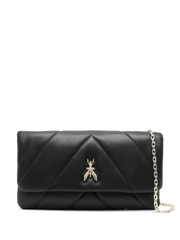 Patrizia Pepe Fly Quilted Clutch Bag Black FARFETCH VN