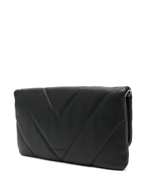 Patrizia Pepe Fly Quilted Clutch Bag Black FARFETCH VN