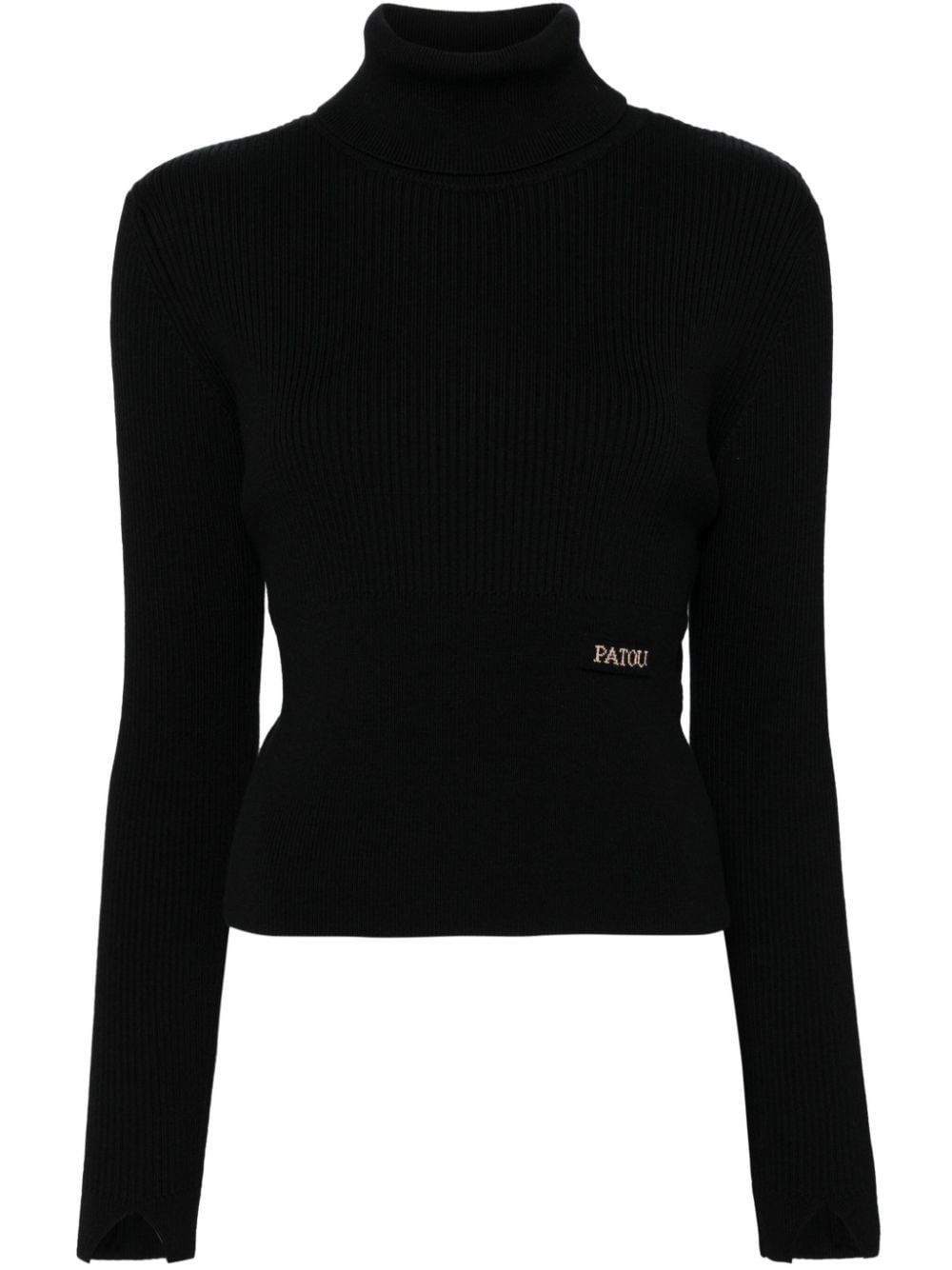 Shop Patou Ribbed Roll-neck Sweater In Black