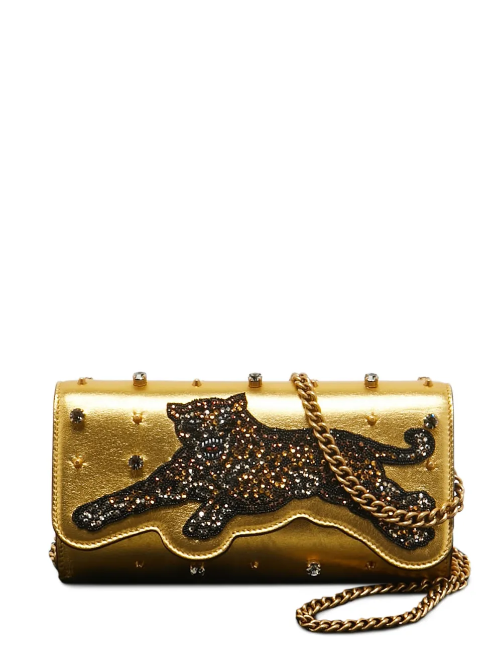 Gucci Pre-Owned Clutch con ricamo - Oro