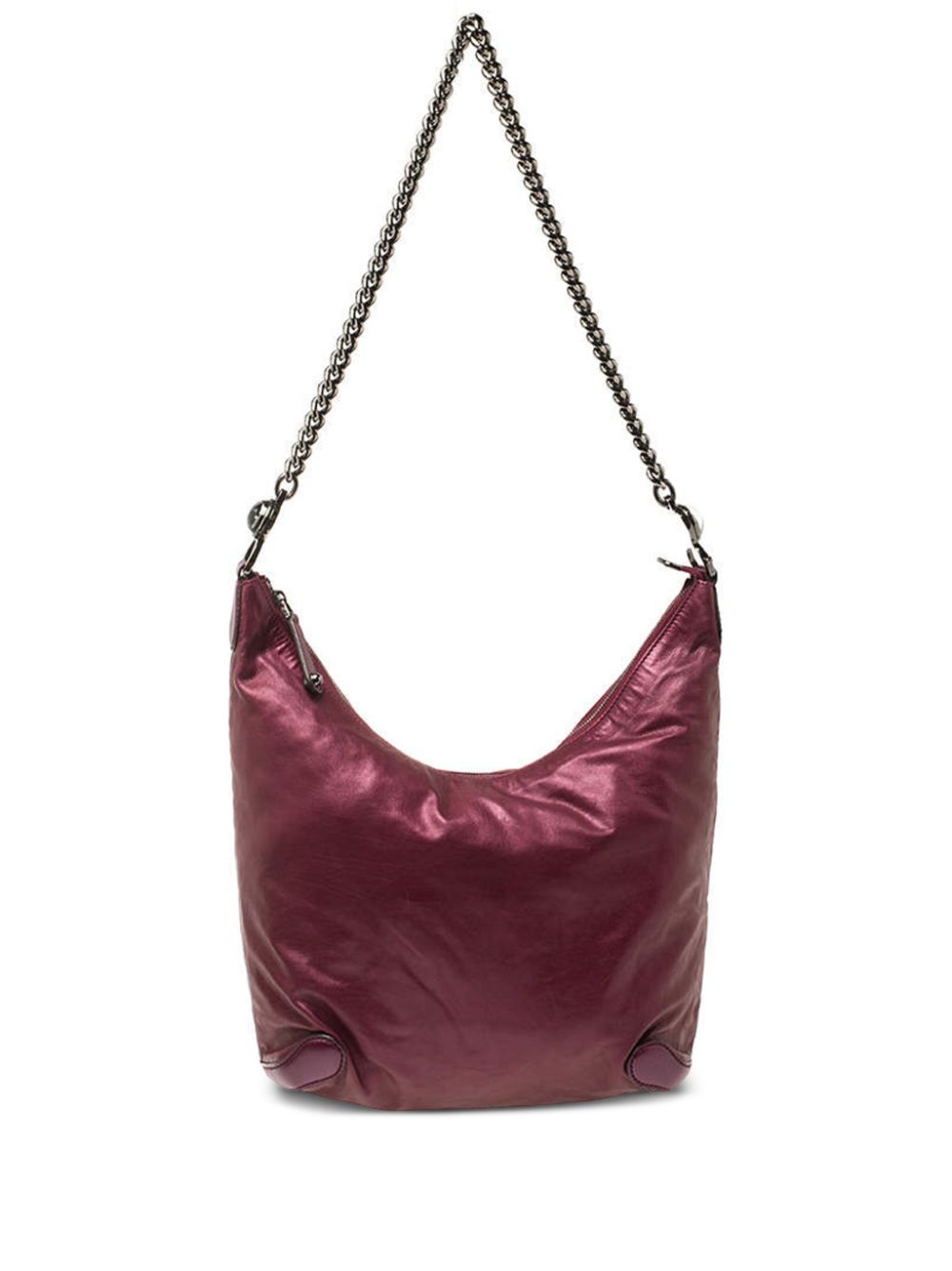 chain-strap leather shoulder bag