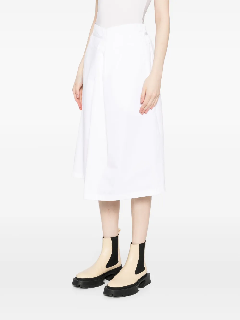 Jil Sander Katoenen popeline rok Wit