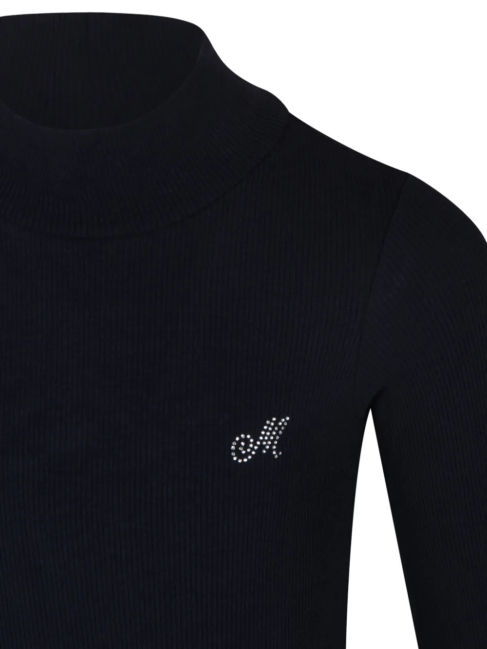 Monnalisa Top met kristallen logo Blauw