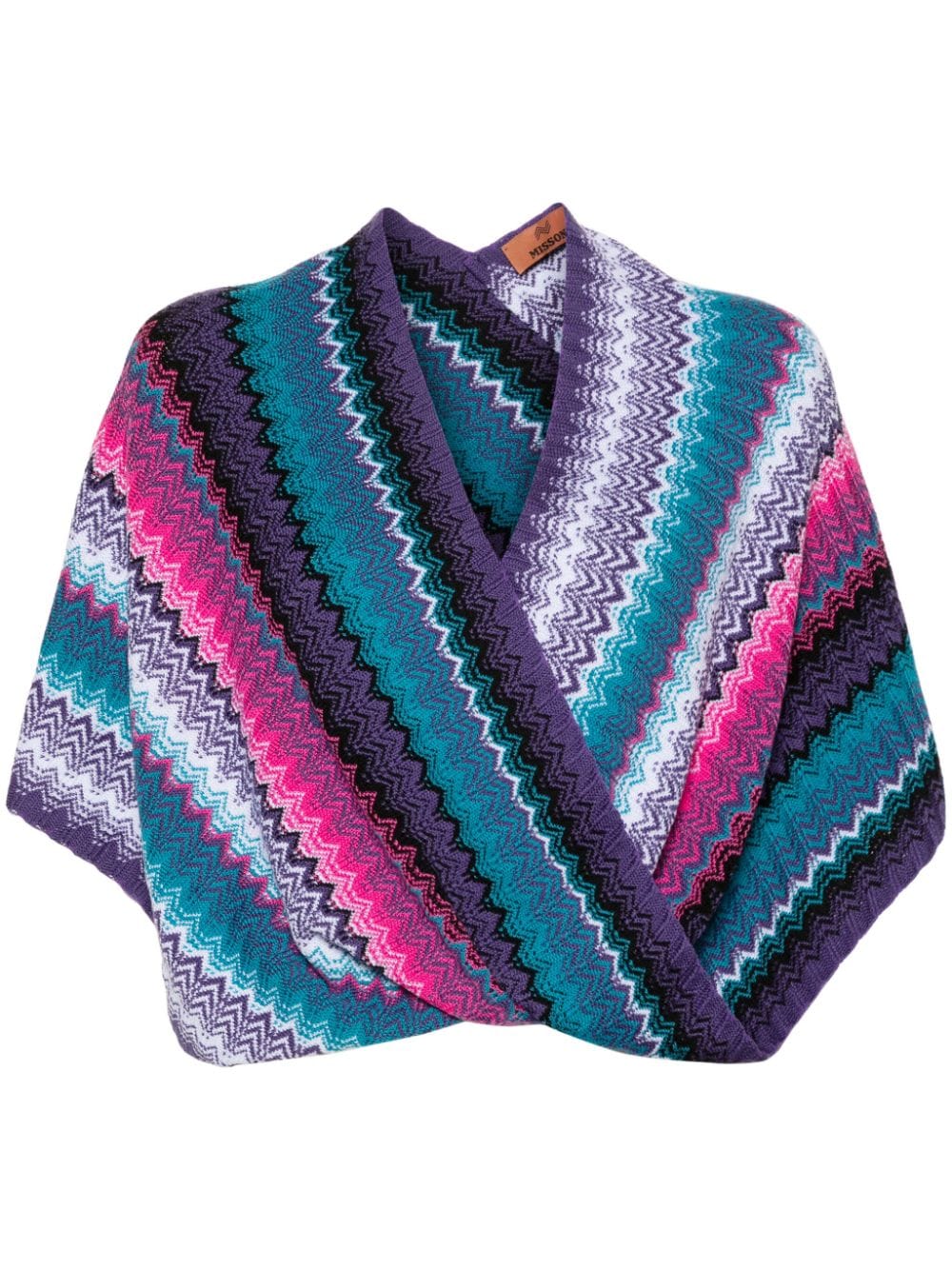 Shop Missoni Zigzag Shawl In Blue